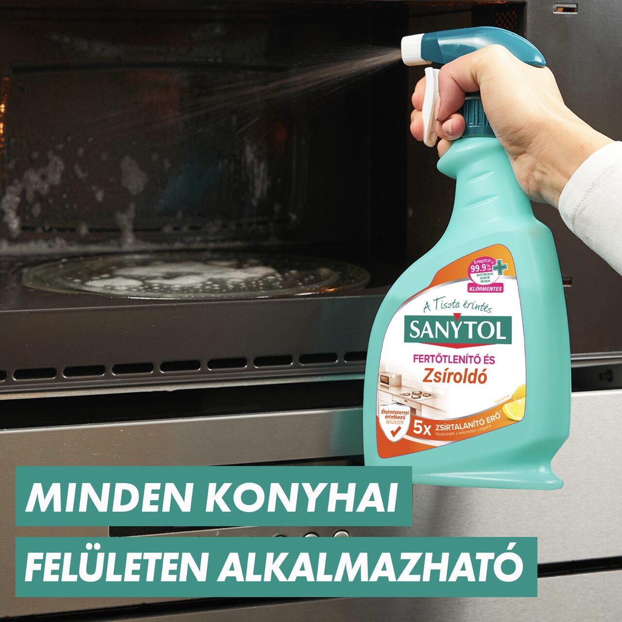 Sanytol konyhai Fertőtlenítő és Zsíroldó spray 500 ml