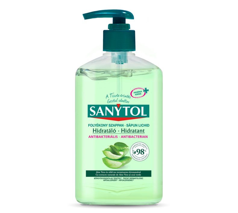 Sanytol Antibakteriális Folyékony Szappan Zöld Tea és aloe vera 250 ml