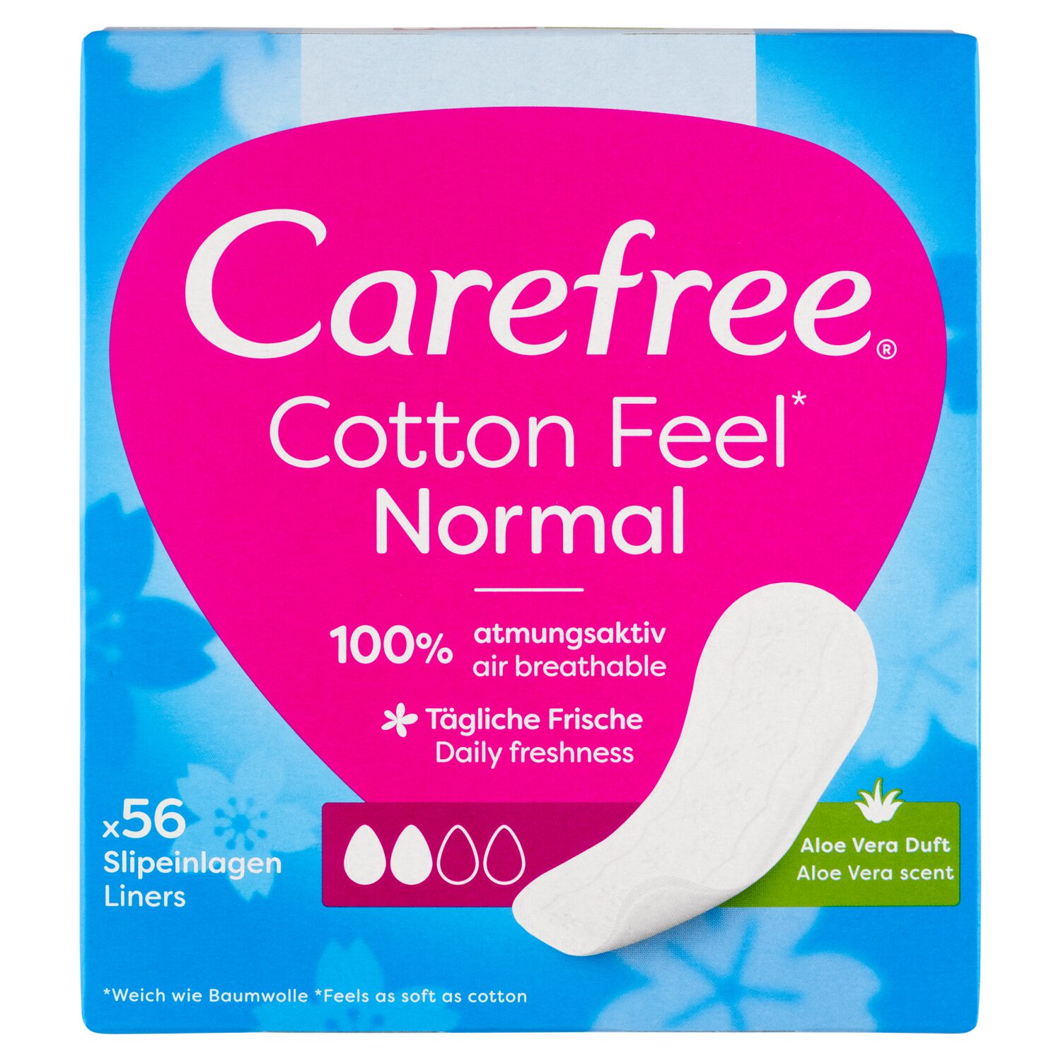 Carefree tisztasági betét Cotton Feel Normal Aloe 56 db