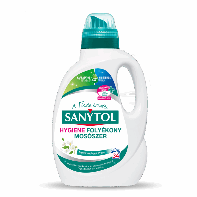 Sanytol Hygiene folyékony mosószer friss virágillattal 34 mosás 1,70 l