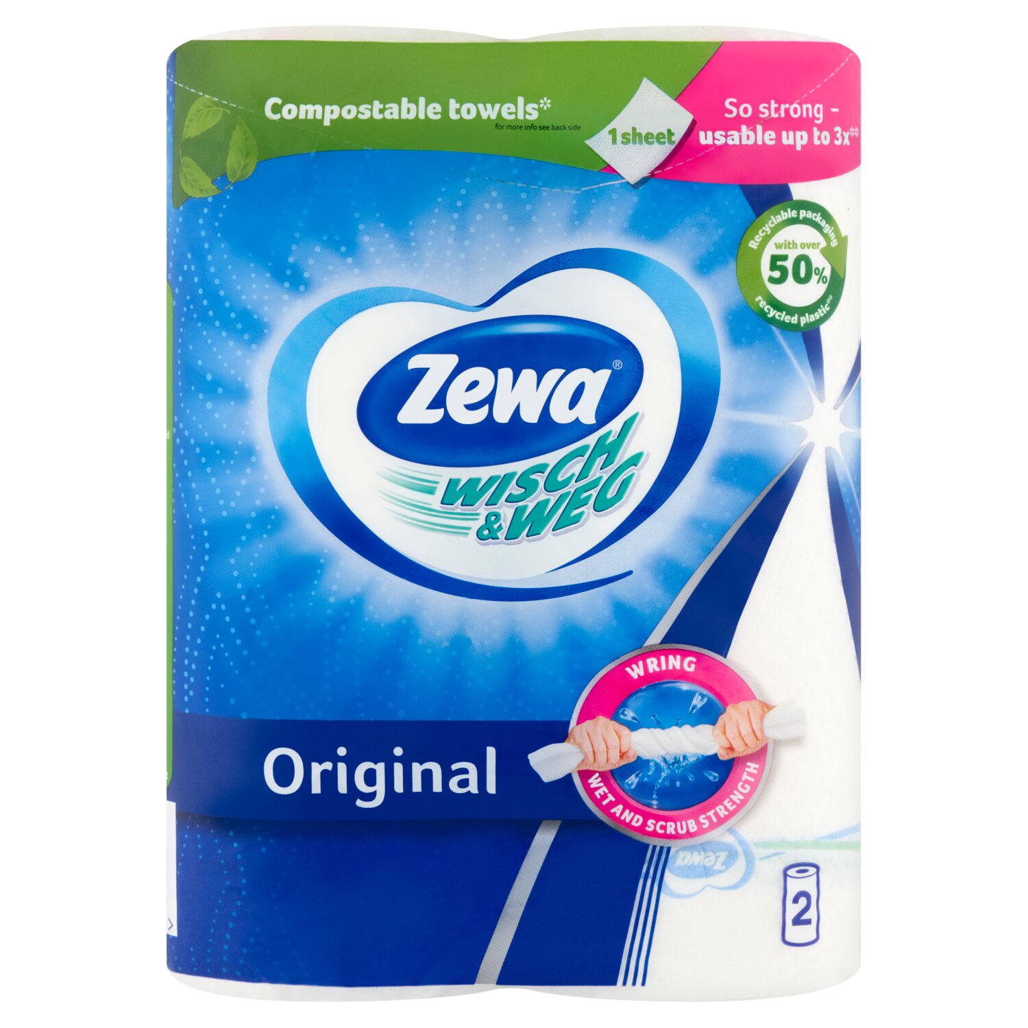 Zewa Wisch&Weg Original háztartási papírtörlő 2 rétegű 2 tekercs