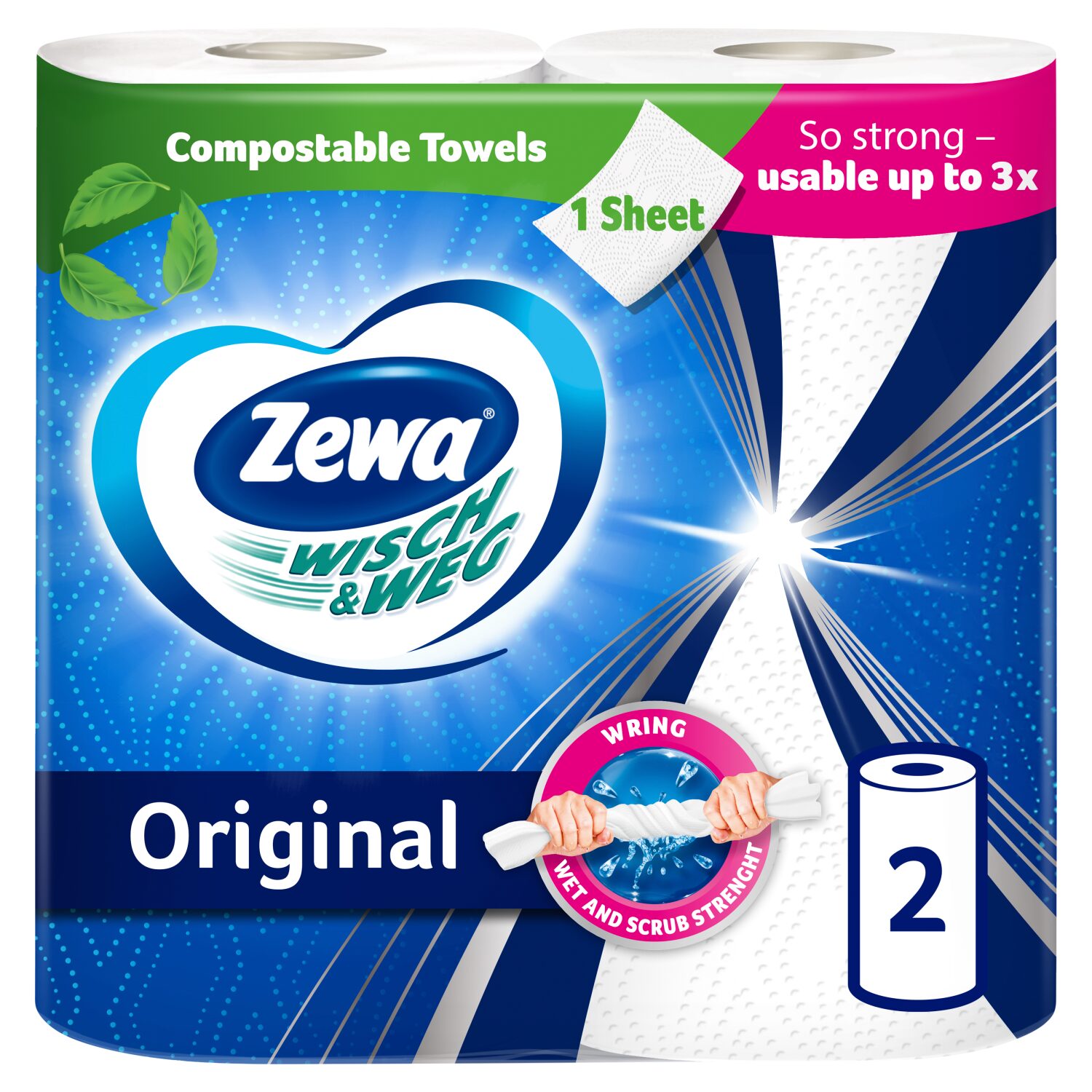 Zewa Wisch&Weg Original háztartási papírtörlő 2 rétegű 2 tekercs