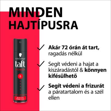 Taft Power 5 hajlakk minden hajtípusra 250 ml