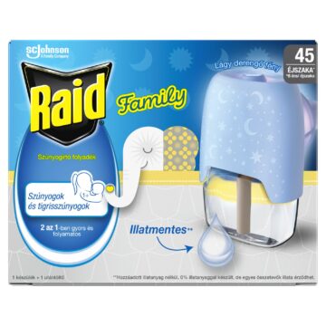 Raid Family szúnyogirtó folyadék és készülék 27 ml