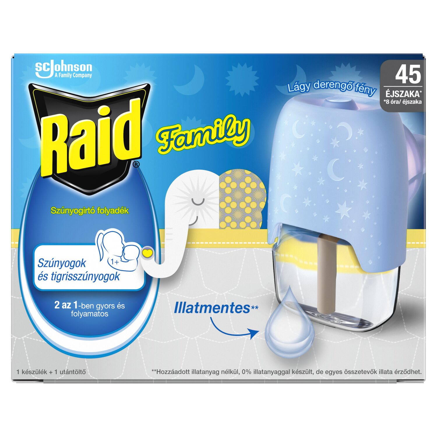 Raid Family szúnyogirtó folyadék és készülék 27 ml