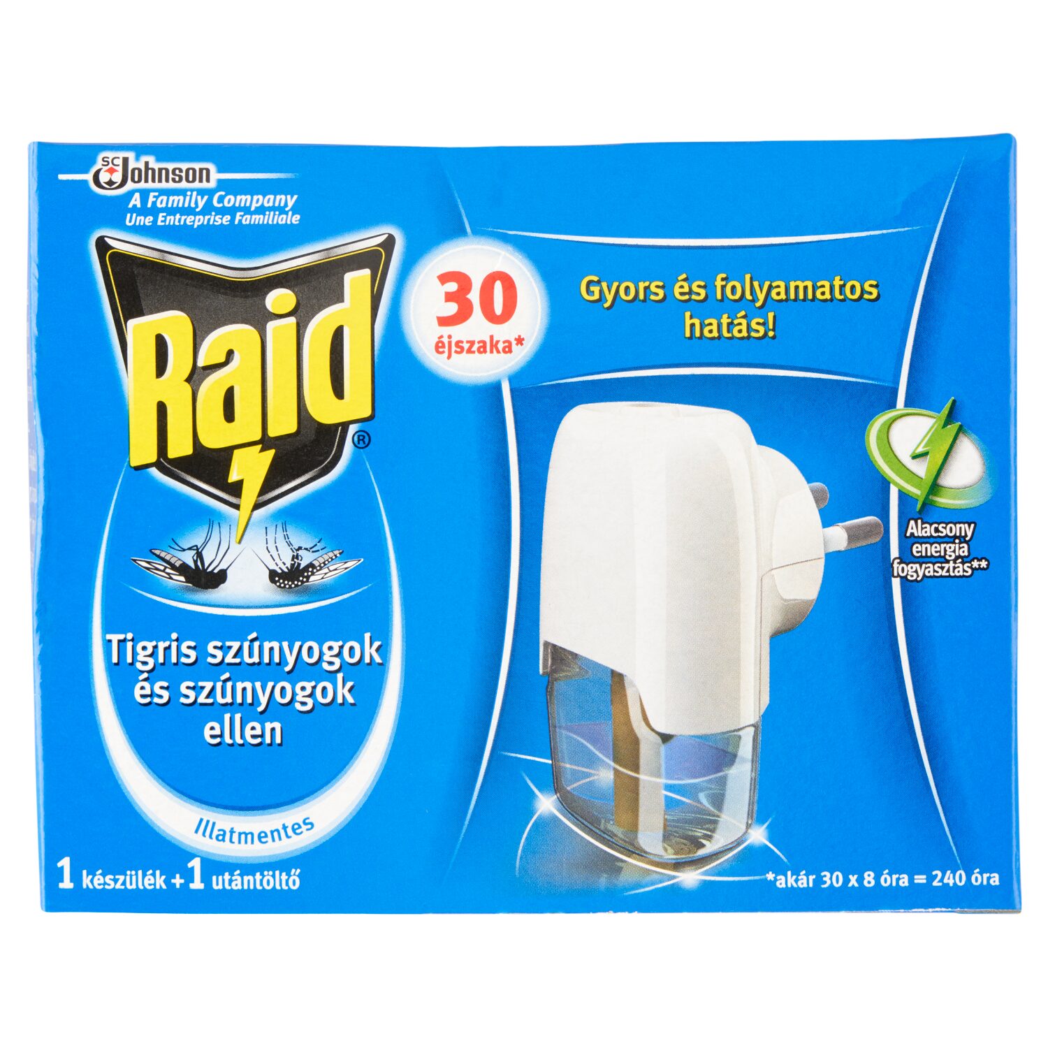 Raid szúnyogirtó elektromos készülék illatmentes utántöltővel 21 ml