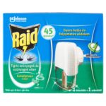 Raid szúnyogirtó elektromos készülék és utántöltő eukaliptusz olajjal