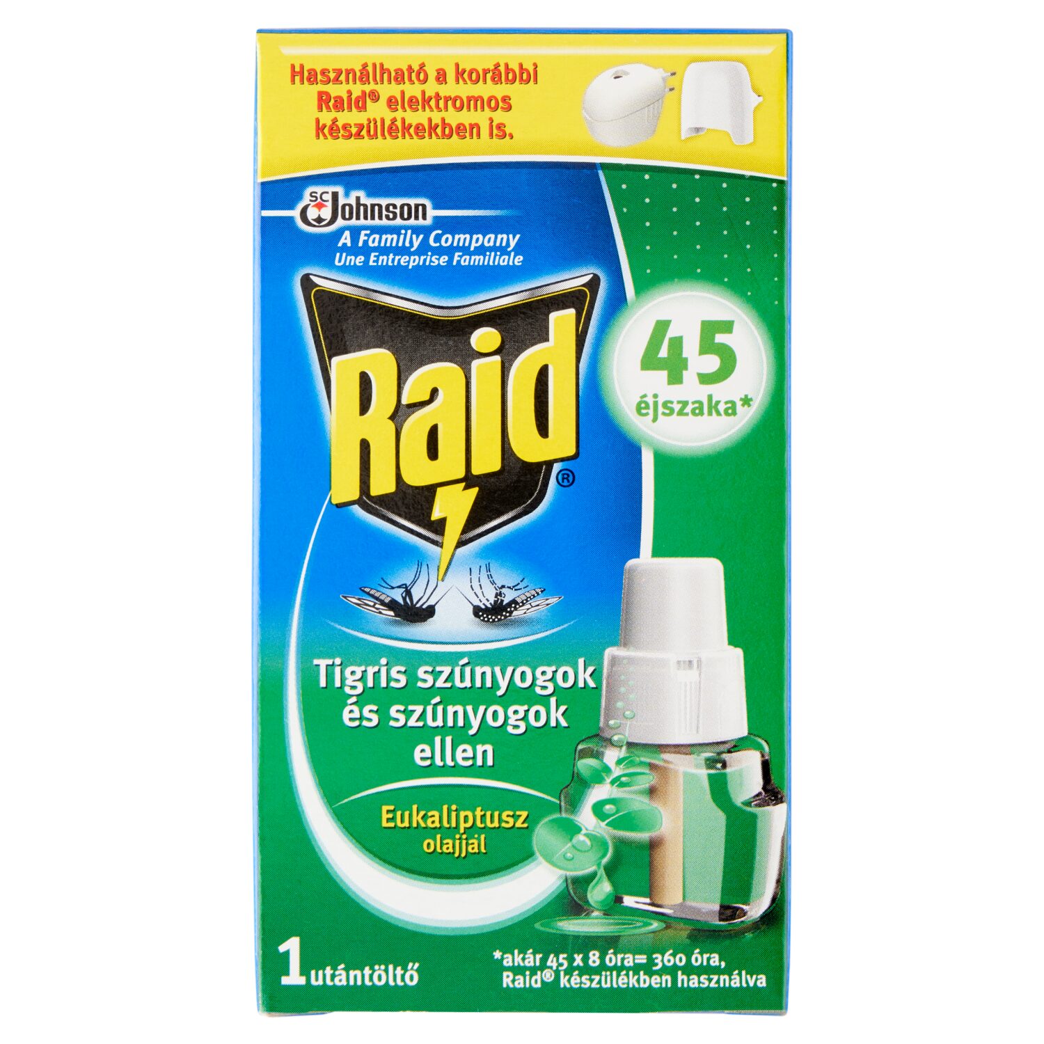 Raid szúnyogirtó utántöltő folyadék eukaliptusz olajjal 27 ml