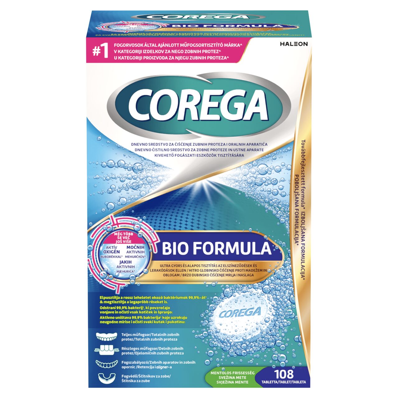 Corega Bio Formula műfogsortisztító tabletta 108 db
