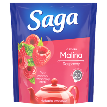 Saga Raspberry Málna ízesített gyümölcstea 20 filter 34 g