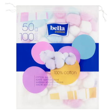 Bella Cotton színes kozmetikai vattalabdacsok 100 db 50 g