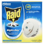 Raid Night and Day szúnyog- és légyirtó korong készülék utántöltővel 240 órás