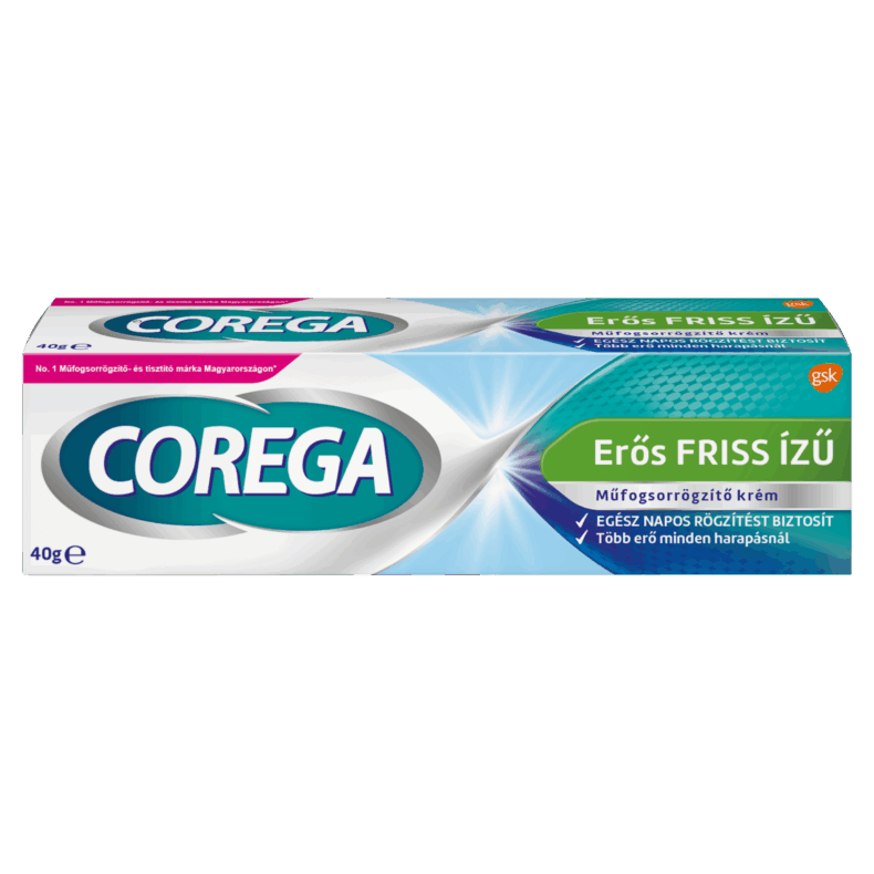 Corega Erős Friss ízű műfogsorrögzítő krém 40 g