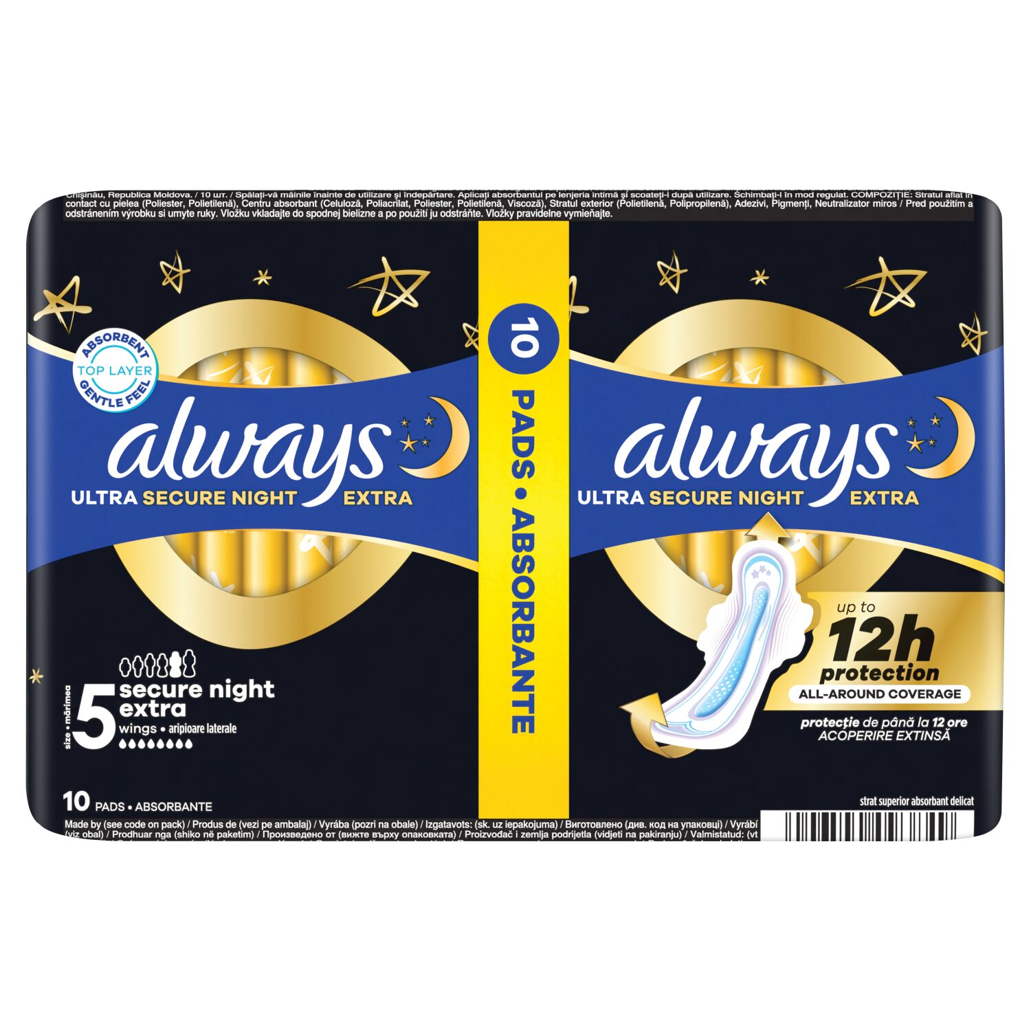 Always Duo Ultra Secure Extra Night egészségügyi betét 10 db