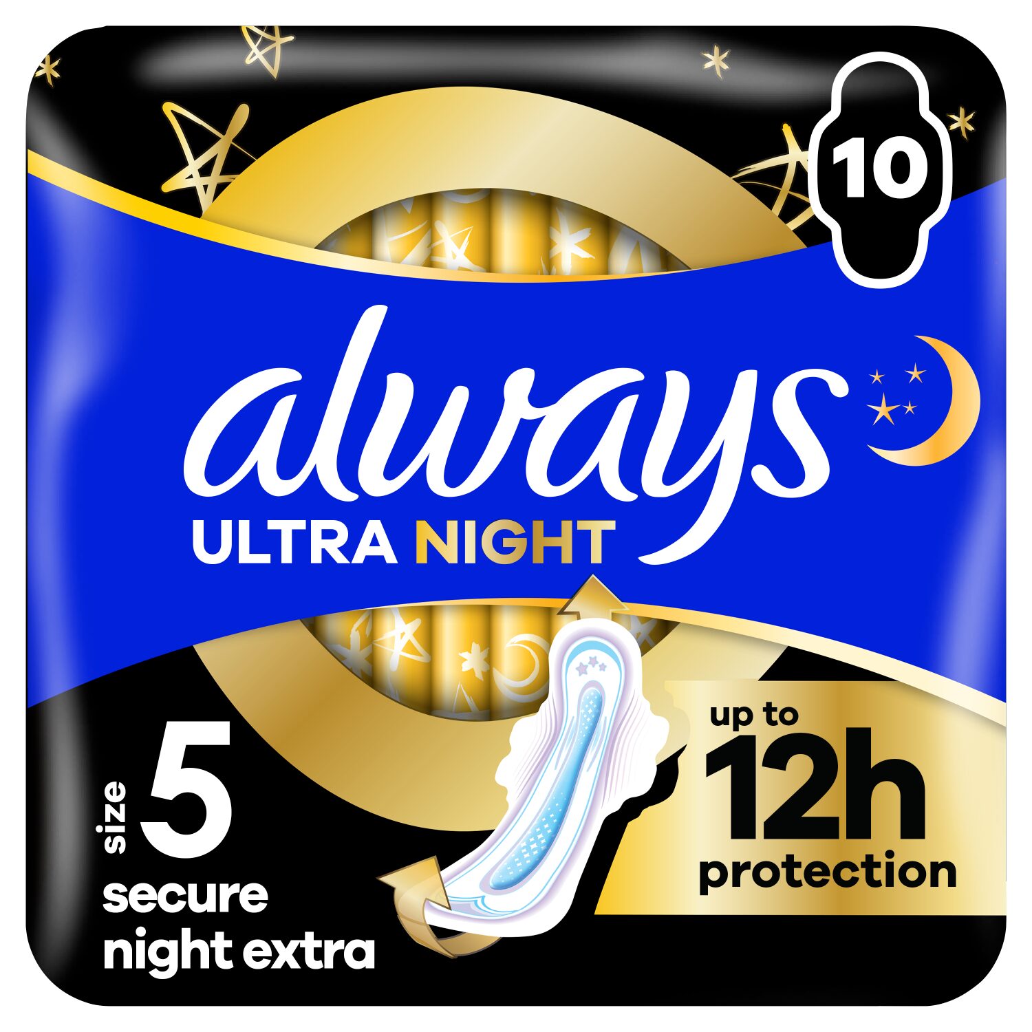 Always Duo Ultra Secure Extra Night egészségügyi betét 10 db