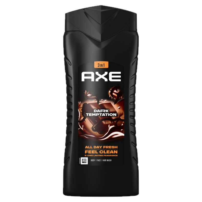 AXE Dark Temptation 3 in 1 tusfürdő testre, arcra, hajra 400 ml