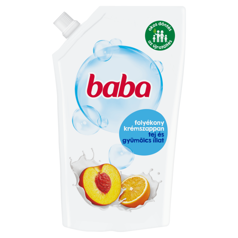 Baba tej és gyümölcs illat folyékony krémszappan utántöltő 500 ml