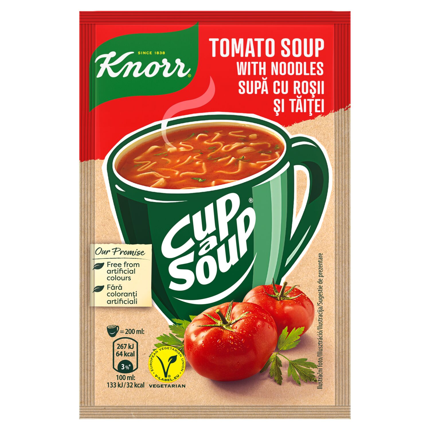 Knorr Cup a Soup bögrés instant paradicsomleves tésztával 19 g