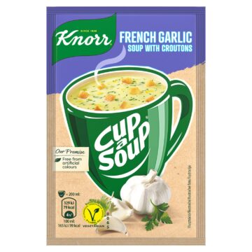 Knorr Cup a Soup bögrés instant Fokhagymakrémleves zsemlekockával 18 g