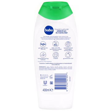 Baba zöldcitrom és menta illat frissítő tusfürdő 400 ml