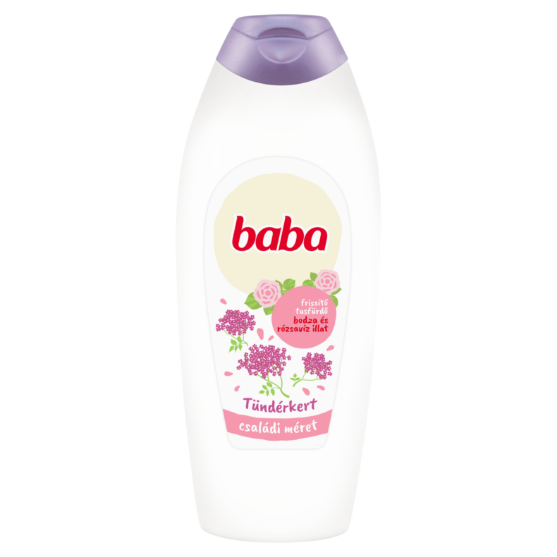 Baba Tündérkert frissítő tusfürdő bodza és rózsavíz illat 750 ml