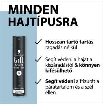 Taft Power Invisible 5 hajlakk minden hajtípusra 250 ml