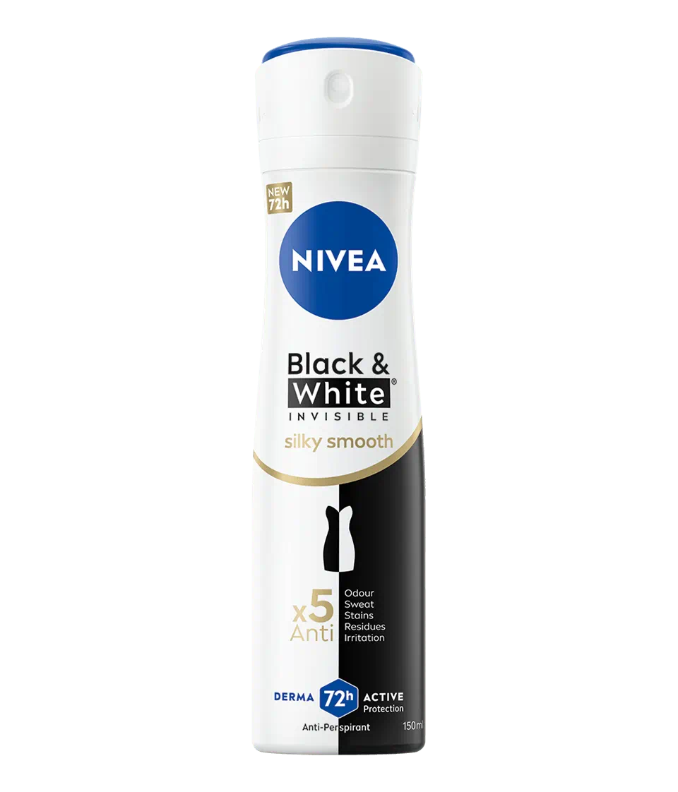 NIVEA Black & White Invisible Silky Smooth izzadásgátló deo spray 150 ml - Image 2