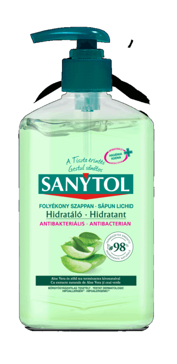 Sanytol Antibakteriális Folyékony Szappan Zöld Tea és aloe vera 250 ml