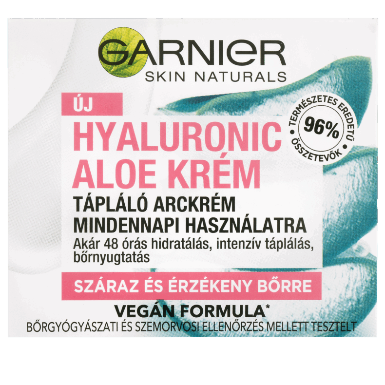 GARNIER Skin Naturals Hyaluronic Aloe Krém 50 ml Száraz/Érzékeny Bőrre