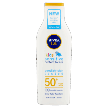 NIVEA SUN FF50+ Babies&Kids Sensitive Protect&Care Gyermek Naptej 200 ml