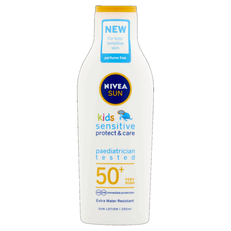 NIVEA SUN FF50+ Babies&Kids Sensitive Protect&Care Gyermek Naptej 200 ml