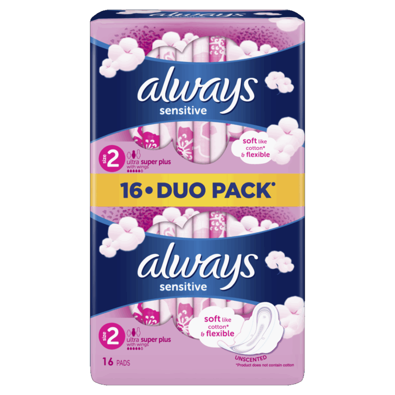 Always egészségügyi betét Duo Sensitive Super 16 db