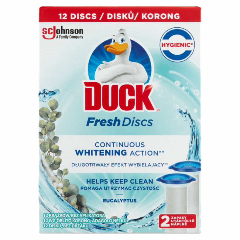 Duck Fresh Discs zselés WC-öblítő korong utántöltő 2x36 ml Eukaliptusz
