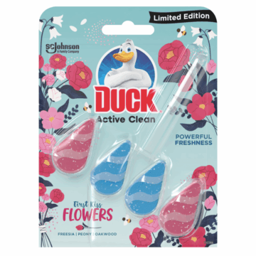 Duck Active Clean WC-öblítő rúd 38,6 g First Kiss Flowers