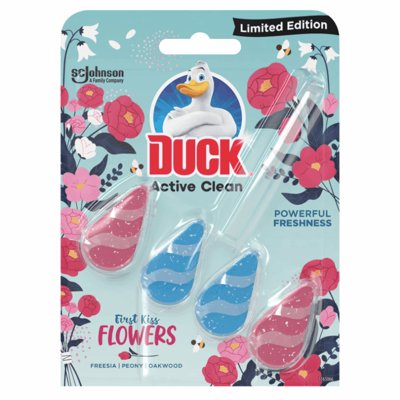 Duck Active Clean WC-öblítő rúd 38,6 g First Kiss Flowers