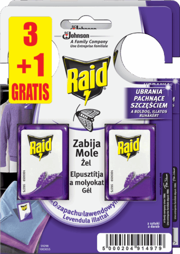 Raid molyriasztó zselé levendula illattal 4 x 2 x 3 g
