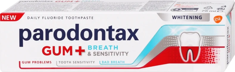 Parodontax Gum + Breath & Sensitivity Whitening fogkrém 75 ml