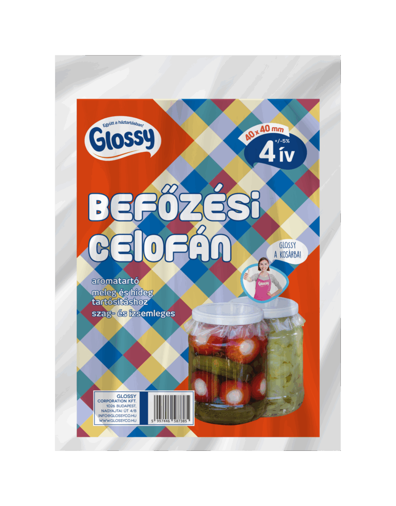 GLOSSY Befőzési celofán 4 ív