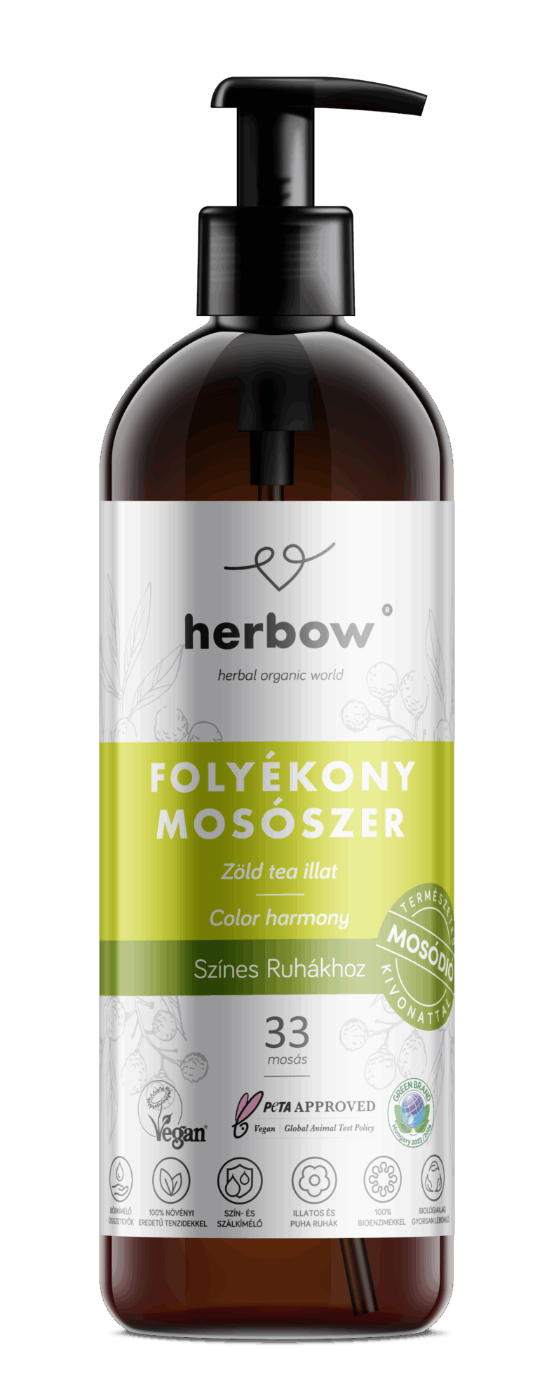 Herbow Folyékony mosószer 1000 ml Színes ruhákhoz Color harmony