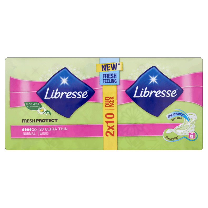 Libresse egészségügyi betét 2x10 db Aloe Vera&Camomile Ultra wings Normal duo