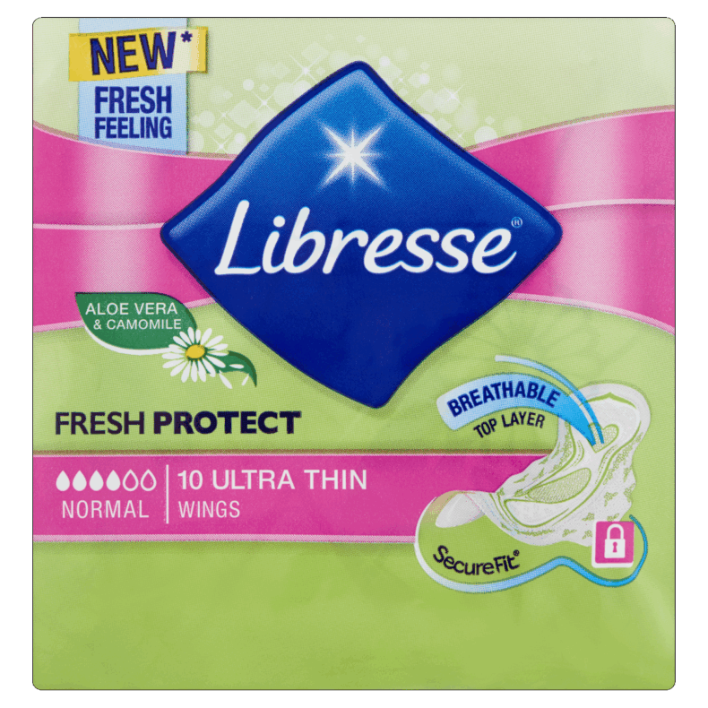 Libresse egészségügyi betét 10 db Ultra Normal vékony szárnyas aloe vera
