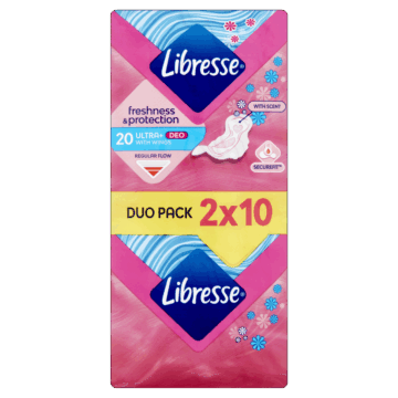 Libresse egészségügyi betét 2x10 db Ultra Normal Deo Fresh illatosított, szárnyas