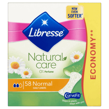 Libresse tisztasági betét 58 db Natural Care Normal  aloe vera és kamilla