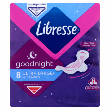Libresse egészségügyi betét 8 db Ultra Goodnight szárnyas