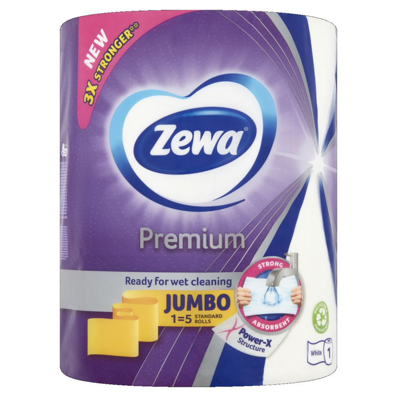 Zewa háztartási papírtörlő 3 rétegű 1 tekercses Prémium Jumbo