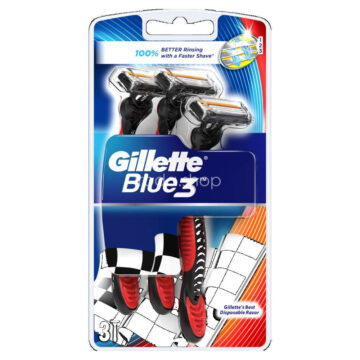 Gillette Blue3 eldobható borotva fekete-piros 3 db