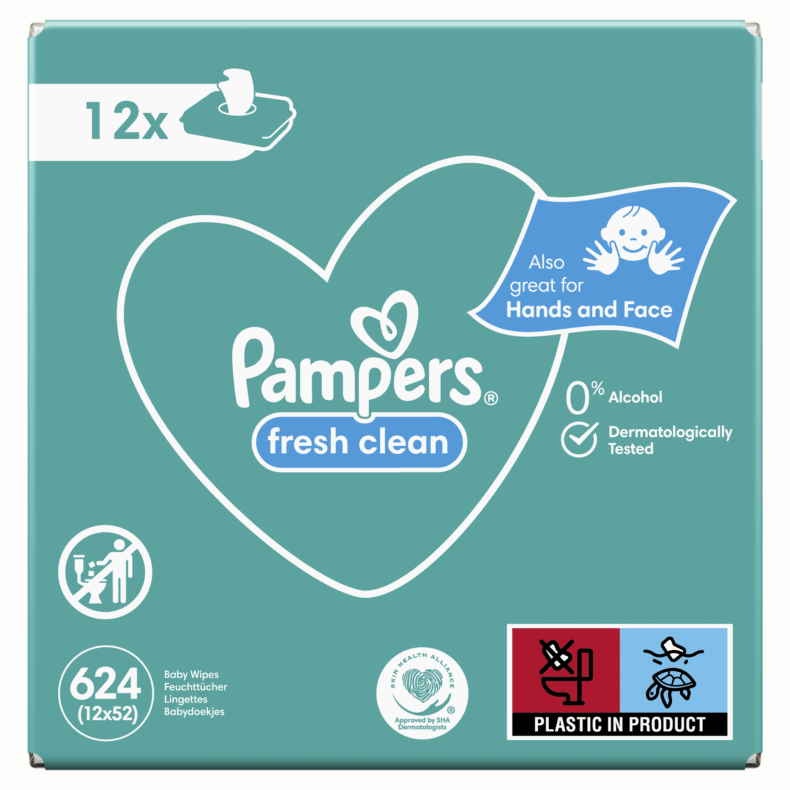 Pampers törlőkendő Fresh Clean 12x52 db (nem bontható)
