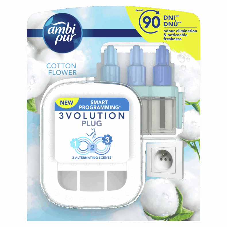 Ambi Pur 3Volution elektromos légfrissítő alapcsomag Cotton Flower 20 ml