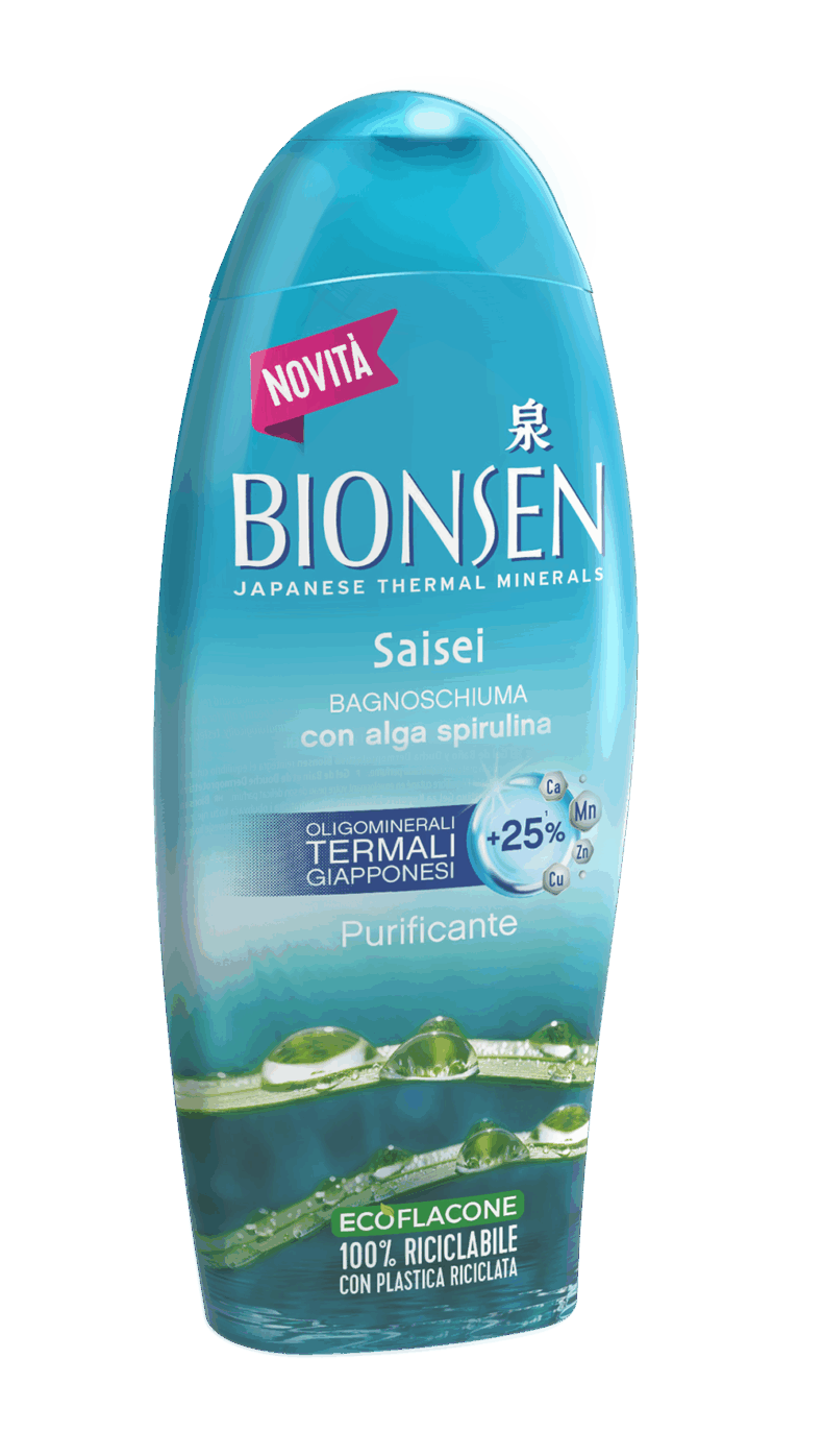 Bionsen Saisei mélytisztító tusfürdő spirulina algával, aktív ásványokkal 650 ml