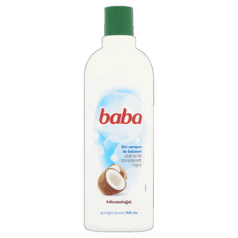BABA 2in1 Sampon és Balzsam 400 ml Száraz töredezett hajra kókuszolajjal